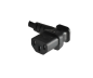 Preview: Cold appliance cable C13 90° to C14 90°, 0,75mm², extension, VDE, black, length 0,40m