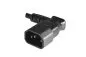 Preview: Cold appliance cable C13 90° to C14 90°, 0,75mm², extension, VDE, black, length 0,40m