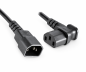 Preview: Cabo para aparelhos elétricos C13 a 90° para a direita para C14, 1 mm², extensão, VDE, preto, comprimento 1,80 m