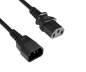 Preview: Kabel IEC z zelo velikim presekom 1,5 mm², C13 do C14, podaljšek, VDE, črn, 5 m
