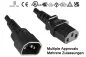 Preview: Power cable C13 to C14, 1mm², extension, multi approvals: VDE/UL/CCC/KTL/SAA/PSE, black, length 1,00m