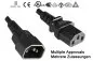 Preview: Cold appliance cable C13 to C14, 1mm², extension, multi approvals: VDE/UL/CCC/KTL/SAA/PSE, black, length 3,00m