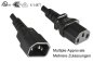 Preview: Câble pour appareils froids C13 sur C14, rallonge, 1mm², multi-approbations : VDE/UL/CCC/KTL/SAA/PSE, noir, longueur 5,00m