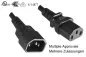 Preview: Cold appliance cable C13 to C14, 1mm², extension, multi approvals: VDE/UL/CCC/KTL/SAA/PSE, black, length 5,00m