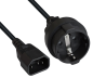Preview: Câble adaptateur réseau C14 sur prise de terre, adaptateur UPS, H05VV-F 0,75mm², noir, longueur 1,00m
