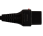 Preview: Câble secteur Europe CEE 7/7 90° sur C19, 1,5mm², avec verrouillage, VDE, noir, longueur 2,00m