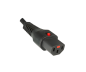 Preview: Power cable C14 to C13, 1mm², with lock, extension, VDE, black, length 2.00m