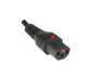 Preview: Power cable C14 to C13, 1mm², with lock, extension, VDE, black, length 2.00m