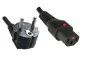Preview: Power cord Europe CEE 7/7 90° to C13, 1mm², with lock, black, length 2,00m
