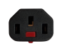 Preview: Cabo de rede eléctrica América EUA NEMA 5-15P, tipo B para C13, com mecanismo de bloqueio, aprovações: UL/CSA, preto, comprimento 2,00m