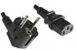 Preview: Power cord Europe CEE 7/7 90° to C13, 1,5mm², VDE, black, length 10,00m