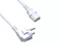 Preview: Power cord Europe CEE 7/7 90° to C13, 0,75mm², VDE, white, length 1,00m