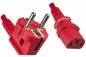 Mobile Preview: Power Cable Schuko CEE 7/7 to C13, 3.00m - Red