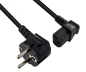 Preview: Netzkabel CEE 7/7 90° auf C13 90°, 1mm², VDE, schwarz, Länge 5,00m
