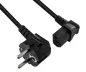 Preview: Câble secteur CEE 7/7 90° sur C13 90°, 0,75mm², VDE, noir, longueur 1,80m
