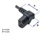 Preview: Power Cord CEE 7/7 90° to C13 90°, 0,75mm², VDE, black, length 1,80m