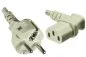 Preview: Power Cord CEE 7/7 to C13 90°, 0,75mm², VDE, grey, length 2,00m