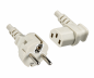 Preview: Netzkabel CEE 7/7 auf C13 90°, 0,75mm², VDE, grau, Länge 2,00m