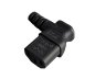 Preview: Netzkabel CEE 7/7 90° auf C13 90° links, 0,75mm², VDE, schwarz, Länge 1,80m