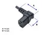 Preview: Power cable England UK type G 10A to C13 90°, 0,75mm², Approved: ASTA/SASO/HK and Singapore SM, black, length 1,80m