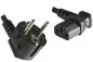 Preview: Power cable CEE 7/7 90° to C13 90° right, 0,75mm², VDE, black, length 1,80m