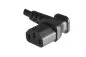Mobile Preview: Power cable CEE 7/7 90° to C13 90° right, 0,75mm², VDE, black, length 1,80m
