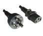 Preview: Mains cable Argentina type I to C13, 0.75mm², approval: UL de ARG, black, length 1.80m