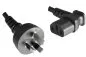 Preview: Power cable Australia type I to C13 90°, 0,75mm², SAA, black, length 1,80m