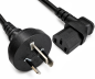 Preview: Cablu de alimentare Australia tip I la C13 90°, 0.75mm², SAA, negru, lungime 1.80m