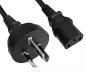 Preview: Καλώδιο τροφοδοσίας Αυστραλίας τύπου I προς C13, 0,75mm², SAA, μαύρο, μήκος 1,80m