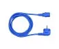 Mobile Preview: Power cord Europe CEE 7/7 90° to C13, 0,75mm², VDE, blue, length 1,80m