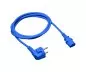 Preview: Cable de red Europa CEE 7/7 90° a C13, 0,75 mm², VDE, azul, longitud 1,80 m