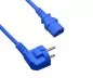 Preview: Power cord Europe CEE 7/7 90° to C13, 1mm², VDE, blue, length 5,00m
