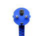 Preview: Câble secteur Europe CEE 7/7 90° sur C13, 0,75mm², VDE, bleu, longueur 1,80m