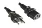 Preview: Strømkabel Brazil type N til C13, 1mm², INMETRO, sort, længde 5,00m