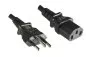 Preview: Power cable Brazil type N to C13, 0,75mm², INMETRO, black, length 1,80m