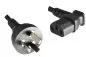 Preview: Power cable China type I to C13 90°, 0.75mm², approval: CCC, black, length 1.80m
