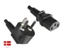 Preview: Netzkabel Dänemark Typ K 90° auf C13, 1mm², Zulassung: DEMKO, schwarz, Länge 5,00m Preview: Netzkabel Dänemark Typ K 90° auf C13, 1mm², Zulassung: DEMKO, schwarz, Länge 5,00m