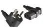 Preview: Power cable Denmark type K 90° to C13 90°, 0,75mm², approvals: VDE/DEMKO, black, length 1.80m