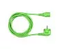 Preview: Power cord Europe CEE 7/7 90° to C13, 0,75mm², VDE, green, length 1,80m