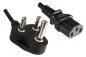 Preview: Power cord India type M to C13, 1,5mm², 10A, approval: BIS, black, length 3,00 m