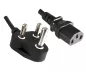 Preview: Power cable India type M to C13, 1.5mm², 16A, approval: BIS, black, length 3.00 m