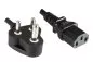 Mobile Preview: Power cable India type D to C13, 1mm², 10A, approval: BIS, black, length 5.00m