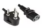 Preview: Power cable India type D to C13, 1mm², 10A, approval: BIS, black, length 5.00m