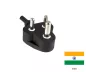 Preview: Mains cable India type D to C13, 0.75mm², approval: BIS, black, length 5.00m