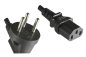 Preview: Netkabel Israël type H naar C13, 0,75mm², goedkeuring: SII, zwart, lengte 1,80m