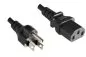Preview: Câble secteur Japon type B sur C13, 0,75mm², homologations : JET/PSE, VCTF, noir, longueur 1,80m