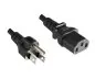 Preview: Мрежов кабел HYBRID Япония/Америка САЩ тип B към C13, AWG18, VCTF/SJT, одобрения: PSE/JET/UL, черен, дължина 1,80 м