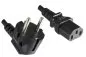 Preview: Nettkabel Korea type CEE 7/4 til C13, 0,75mm², godkjenning: KTL, svart, lengde 1,80m
