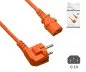 Preview: Power cord Europe CEE 7/7 ° to C13, 0,75mm², VDE, orange, length 1,80m, DINIC box